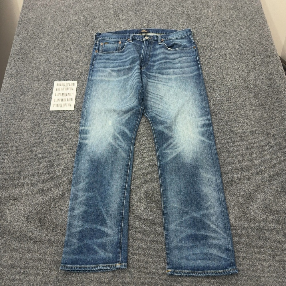 Polo Ralph Lauren Jeans Mens 35x32 Blue Cotton Stretch Classic Whiskered Casual